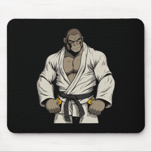Gorilla In Keikogi - Japanese Karateka  Mouse Pad