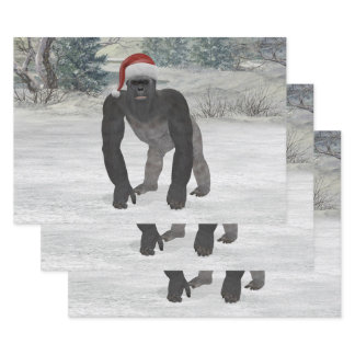 Gorilla In The Snow Wrapping Paper Sheets