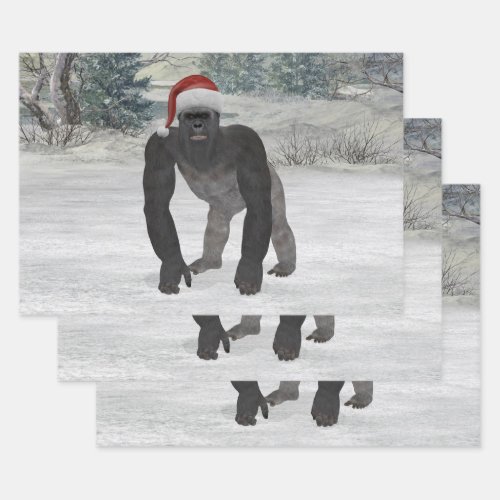 Gorilla In The Snow Wrapping Paper Sheets