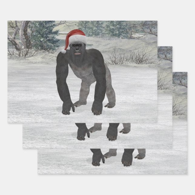Gorilla In The Snow Wrapping Paper Sheets (Set)