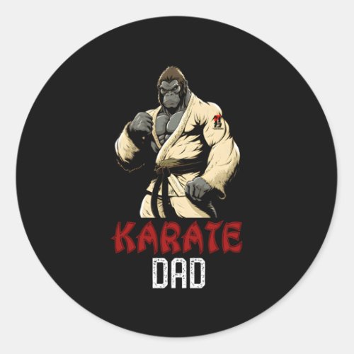 Gorilla Karate Dad Mial Super Dad Classic Round Sticker