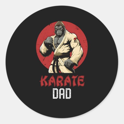 Gorilla Karate Dad Mial Super Dad Classic Round Sticker
