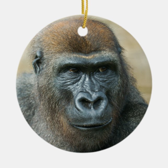 Gorilla Key Ring Ceramic Ornament (Front)