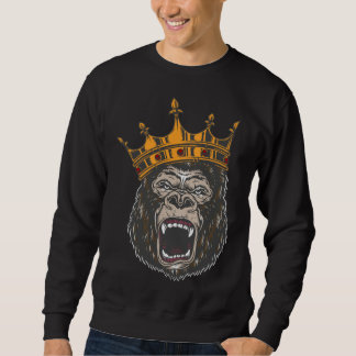 Gorilla King angry gorilla face for men women kids Sweatshirt