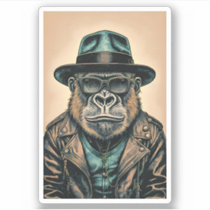 Gorilla Leather Jacket Sticker