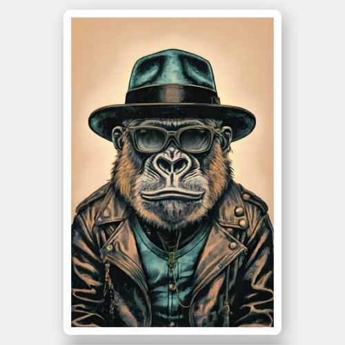 Gorilla Leather Jacket Sticker