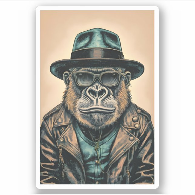 Gorilla Leather Jacket Sticker (Front)