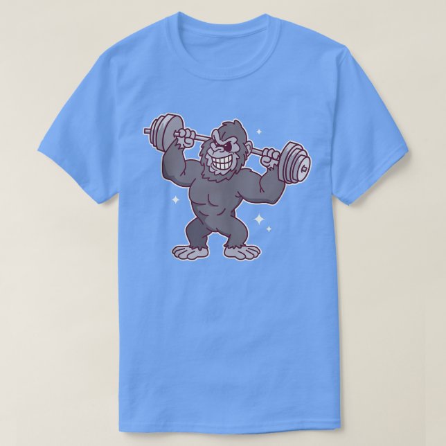 Gorilla Lifting Weights  Weight Lifter Gym Body Bu T-Shirt (Design Front)