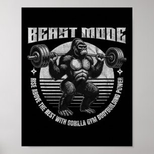 Gorilla Lifts Dumbbell - Fitness Poster