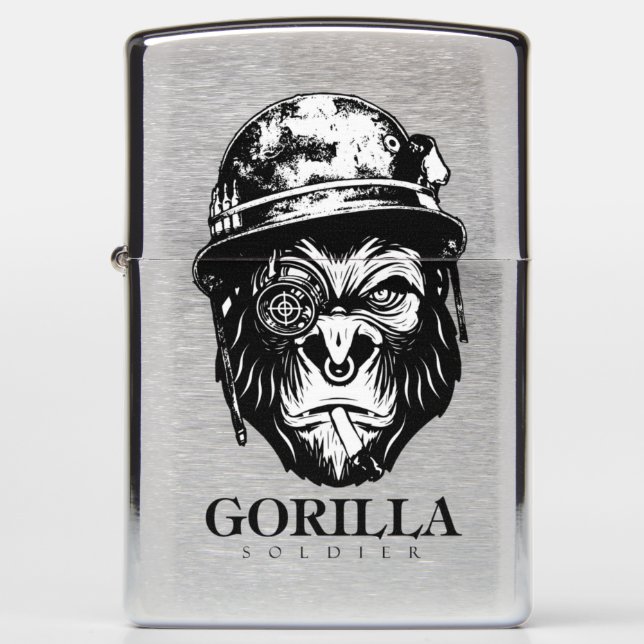 Gorilla logo design. Zippo Lighter (Front)
