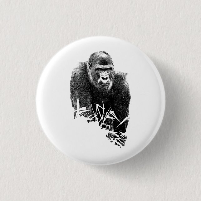 Gorilla Lope Digital Outline Art Button (Front)