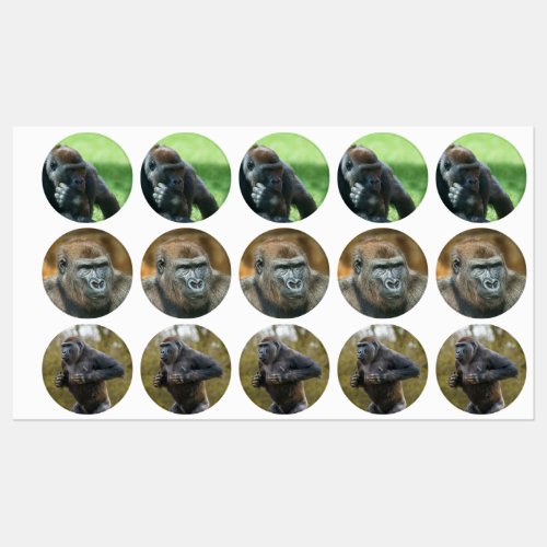 Gorilla Lope Round Design Labels