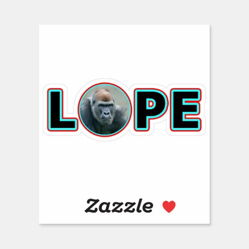 Gorilla Lope Shines in Bright Name Design Sticker