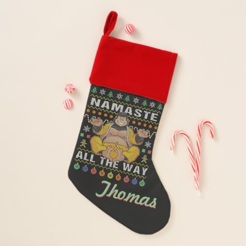 Gorilla Meditating Ugly Christmas Sweater Christmas Stocking