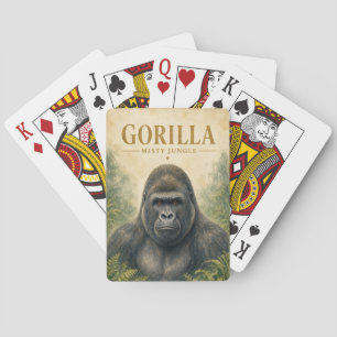 Gorilla Misty Jungle Wildlife Poker Cards