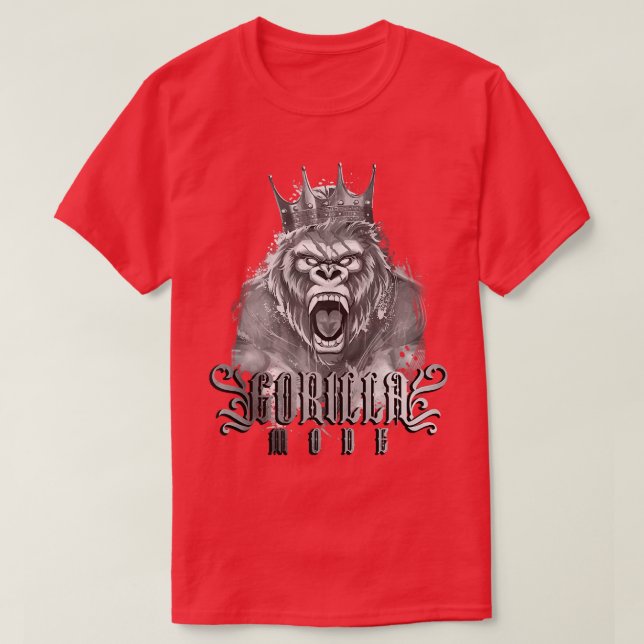 Gorilla Mode Gym Motivation Bodybuilding King Beas T-Shirt (Design Front)