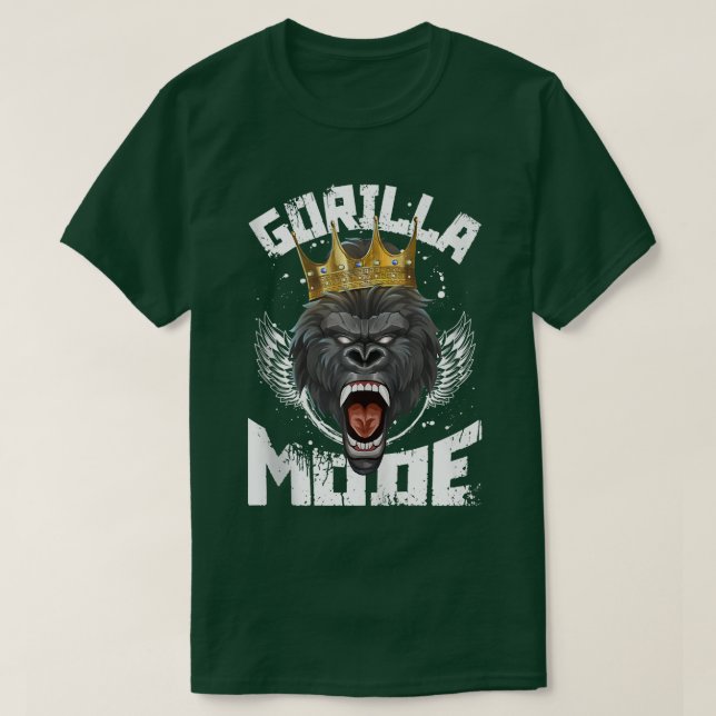 Gorilla Mode  Motivation Beast Workout King Fitnes T-Shirt (Design Front)