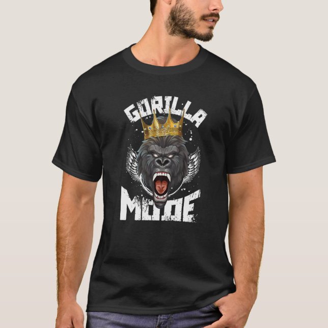 Gorilla Mode Motivation Beast Workout King Fitness T-Shirt (Front)