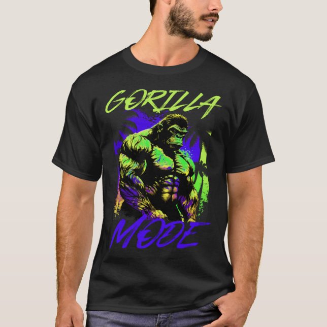 Gorilla Mode Motivation Bodybuilding Beast Gym Wor T-Shirt (Front)
