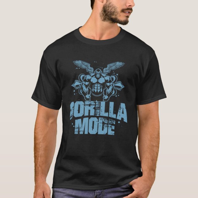 Gorilla Mode Muscles Beast Gym Workout MMA Fighter T-Shirt (Front)