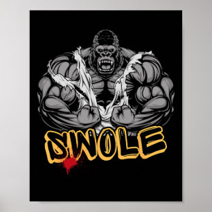 Gorilla Mode Strong Bodybuilding Workout Muscle Sw Poster