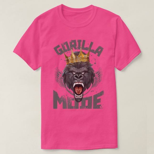 Gorilla ModeWorkout Crown Fitness Gym Motivation B T-Shirt (Design Front)