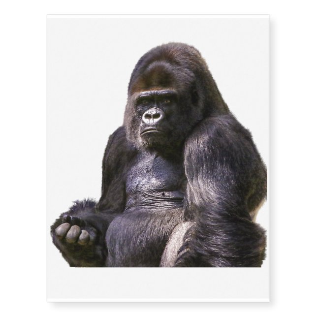 Gorilla Monkey Ape Temporary Tattoos (Front)