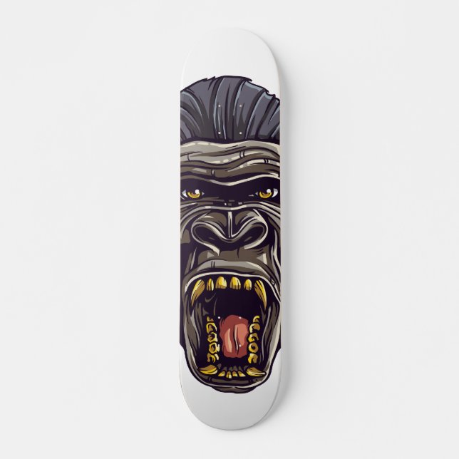 Gorilla Monkey Face Skateboard Deck (Front)