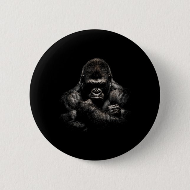 Gorilla Monkey Gym Wear Bodybuilding Workout Motiv Button (Front)