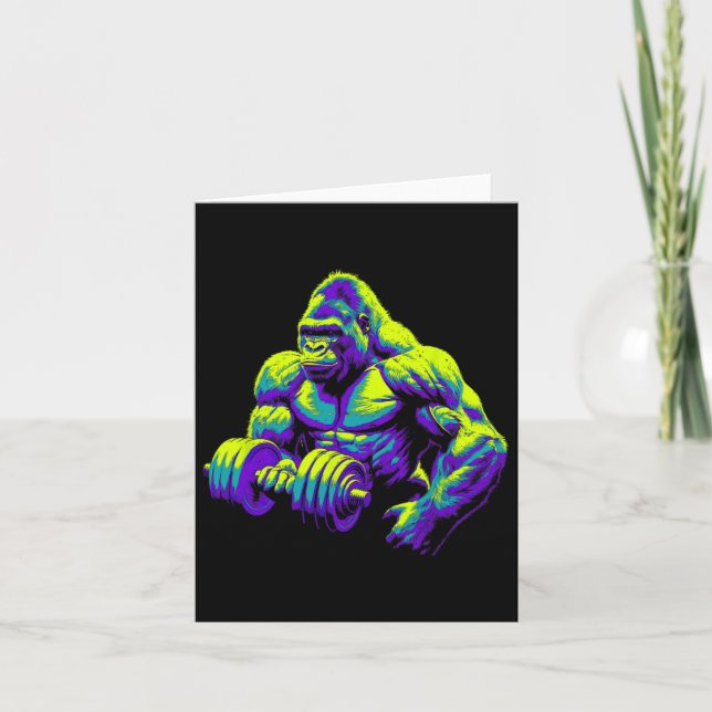 Gorilla Monkey Gym Wear Bodybuilding Workout Motiv Card (Front)