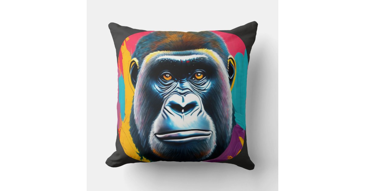 gorilla and her baby Throw Pillow