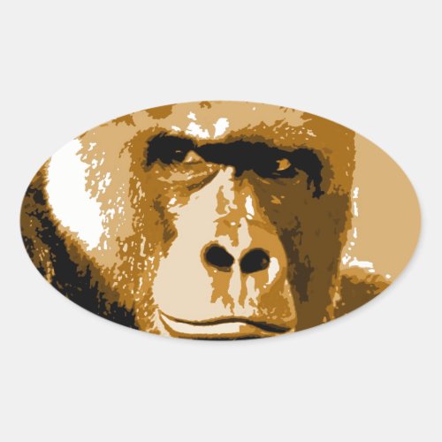 Gorilla Oval Sticker