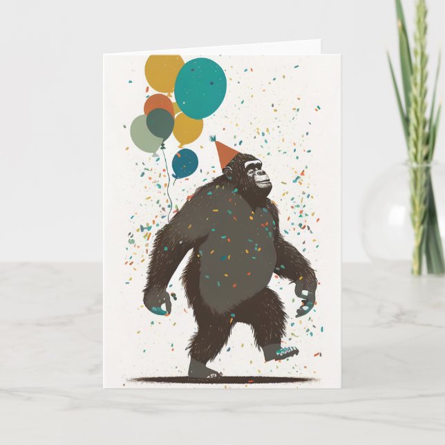 Gorilla Party Greeting Card (Front)