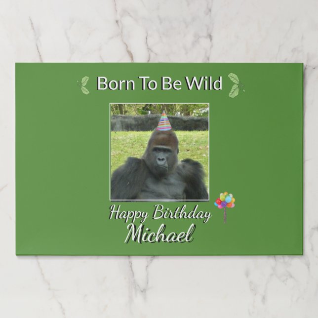 Gorilla Party Hat Birthday Cheer Paper Pad (Front)