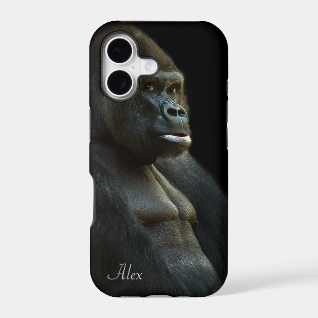 Gorilla Photo Monogram Iphone Case (Back)