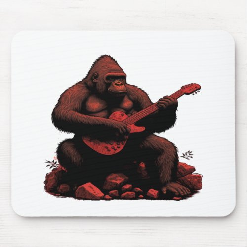 Gorilla Playing A Guitar  Mouse Pad