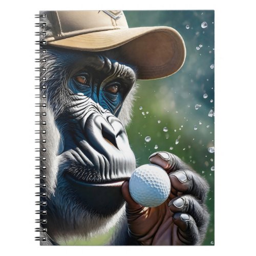 Gorilla Playing Golf with a Kiss for Good Luck  Notebook