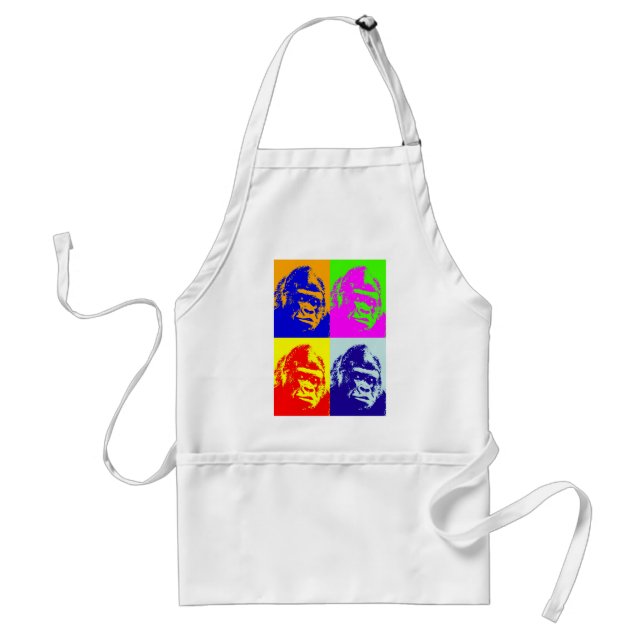 Gorilla Pop Art Adult Apron (Front)