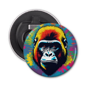 Gorilla Pop Art Cartoon Drawing Bottle Opener