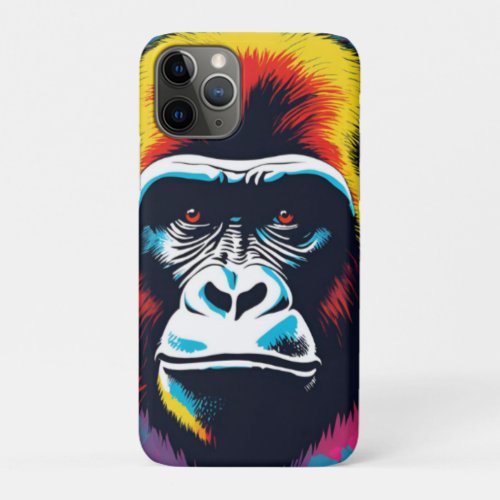 Gorilla Pop Art Cartoon Drawing iPhone 11 Pro Case