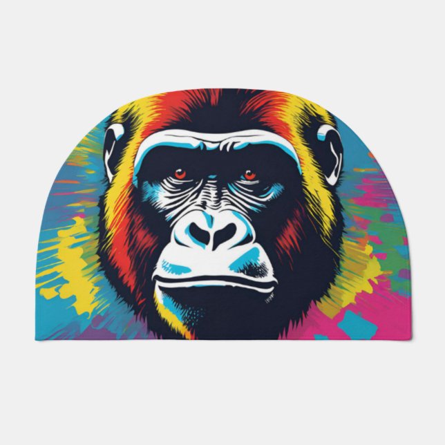Gorilla Pop Art Cartoon Drawing Doormat (Front)