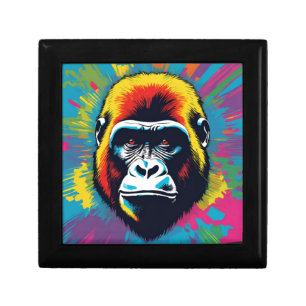 Gorilla Pop Art Cartoon Drawing Gift Box