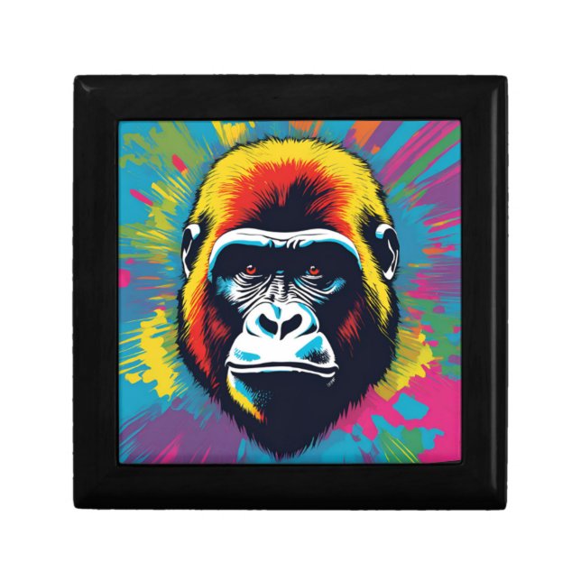 Gorilla Pop Art Cartoon Drawing Gift Box (Front)