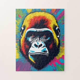 Gorilla Pop Art Cartoon Drawing Jigsaw Puzzle