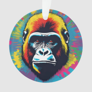 Gorilla Pop Art Cartoon Drawing Ornament
