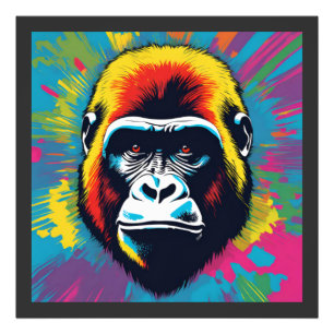 Gorilla Pop Art Cartoon Drawing Photo Print