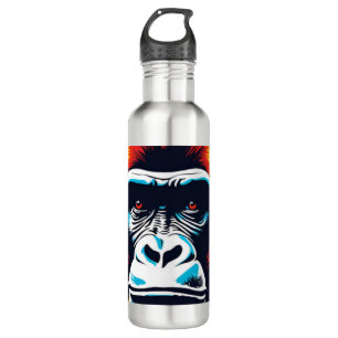 Gorilla Pop Art Cartoon Drawing Stainless Steel Water Bottle