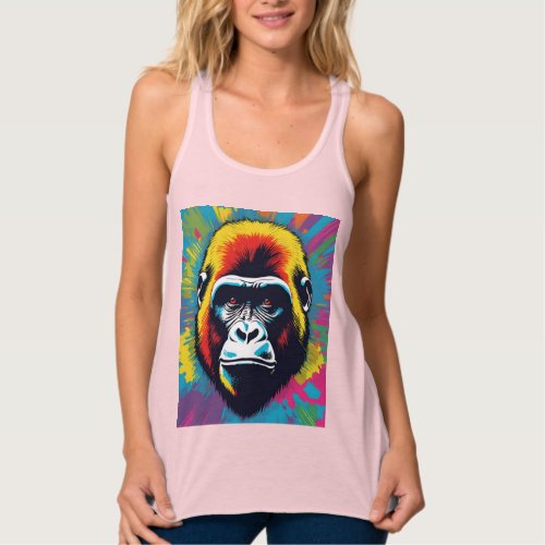 Gorilla Pop Art Cartoon Drawing Tank Top