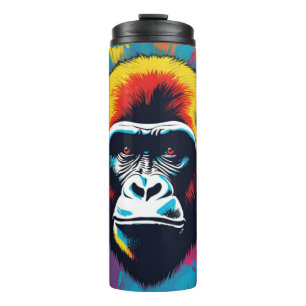 Gorilla Pop Art Cartoon Drawing Thermal Tumbler