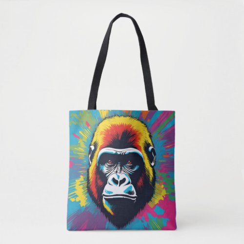 Gorilla Pop Art Cartoon Drawing Tote Bag